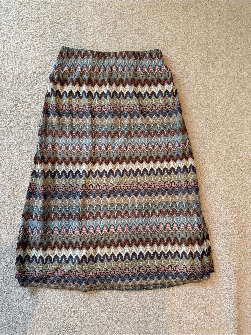 NEW Halogen Chevron Knit A-Line Skirt in Blue, Green, Brown, Cream, Pink